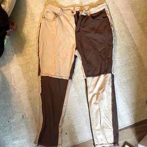 H&M size 12 color blocked jeans